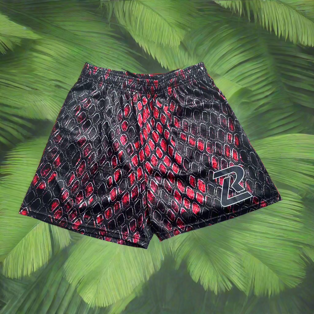 Red Snake Skin Shorts