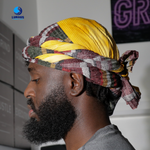 halo turban with African stripes 