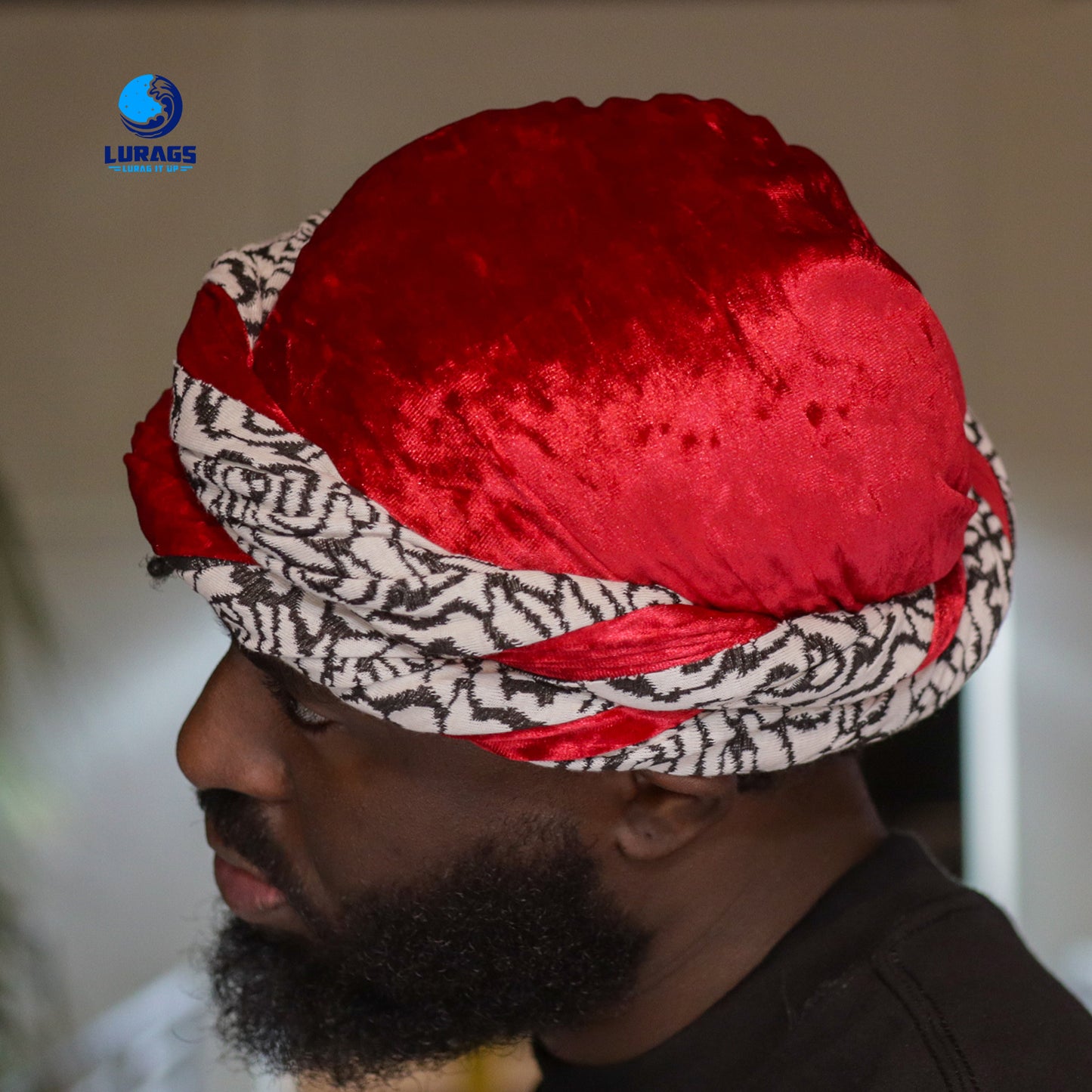 velvet male turbans with roses 