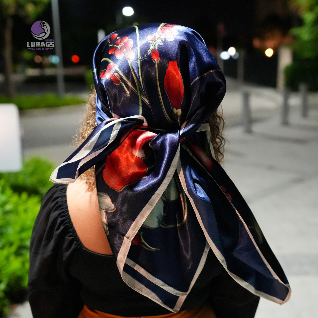 Blue Blossom Silk Scarf