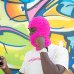 Pink Distressed Balaclava Mask