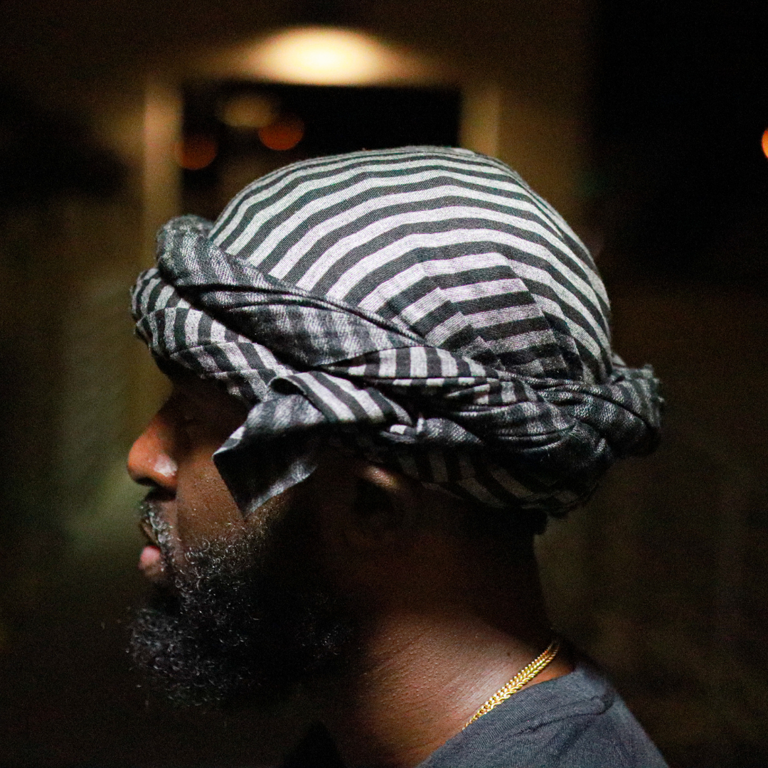 black stripes on male turban