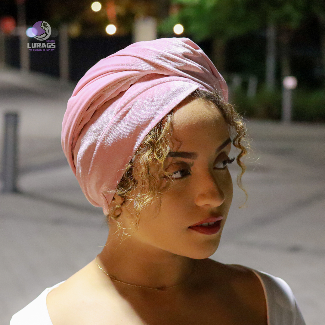 velvet womens turbans pink