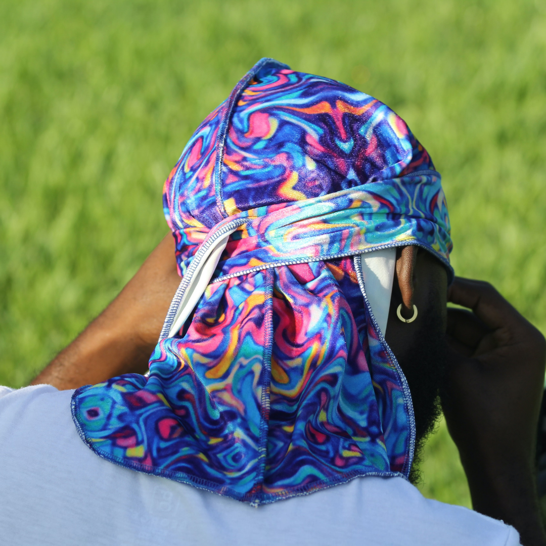 Navy Blue Silky Du Rag