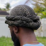 green turban with anent designs 
