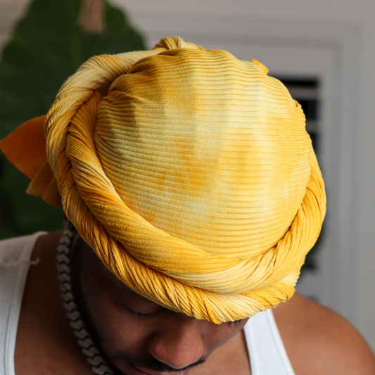 Orange Tie Die Male Turban