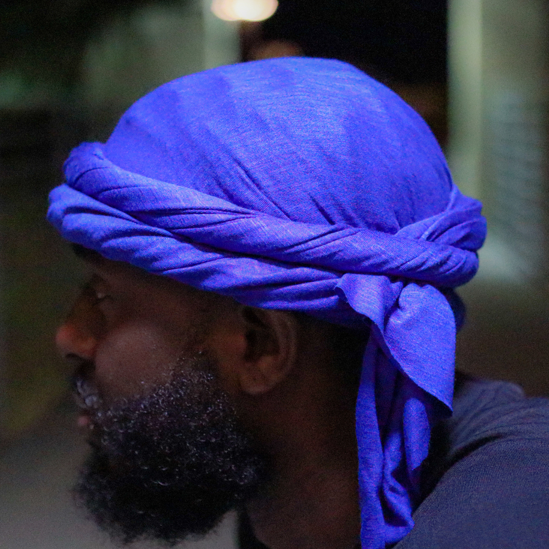 blue male turban