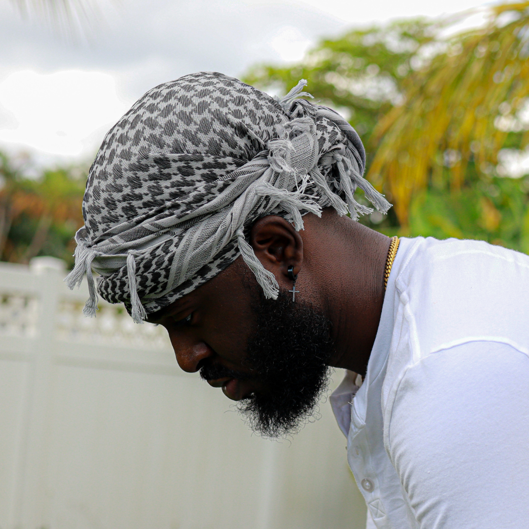 Beard African Head Scarf Men Brown Headwrap Cotton Scarf For Men