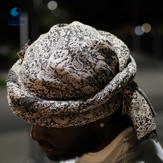 Cream Floral Male Turban