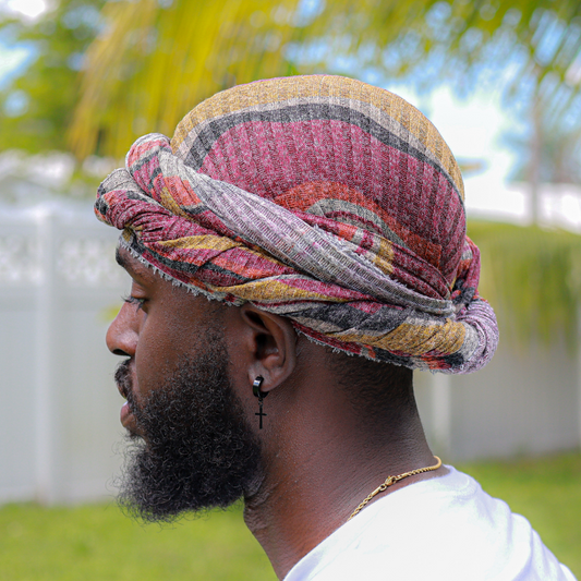 Brown and MAron Male Turban