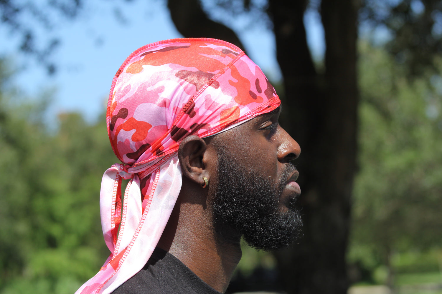 pink camo durag silky