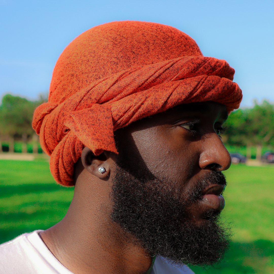 Tangerine Orange Male Turban