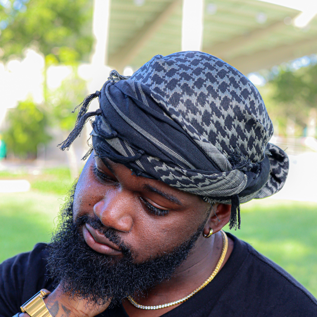 black and gold head wrap 