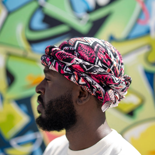 Pink Tribal Print Male Turban