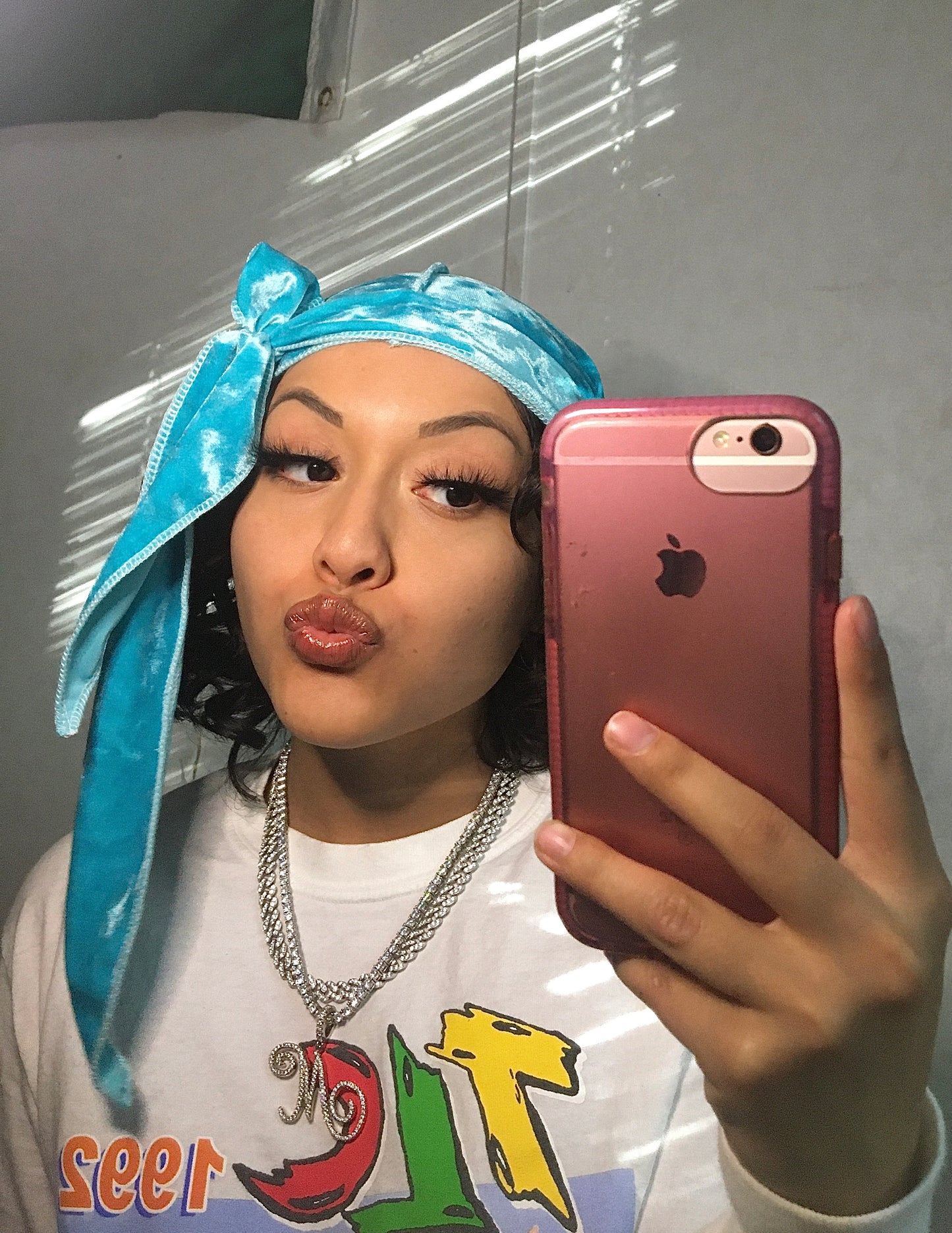 Baby Blue Crushed Velvet Durag