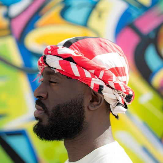 Hot Pink Striped Male Turban