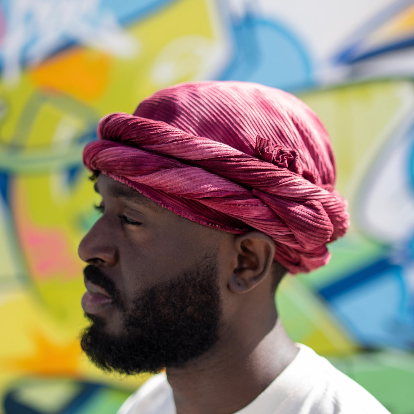 Burgundy Tie Dye Male Turban